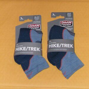 2 Pairs Darn Tough Merino Wool Hike/Trek Cushion Quarter Socks Women's Small